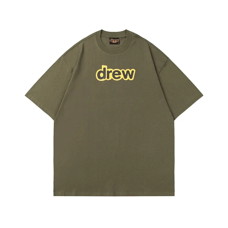 DREW HUOSE Summer classic Justin Bieber matching smiley face pattern round neck versatile T-shirt for couples