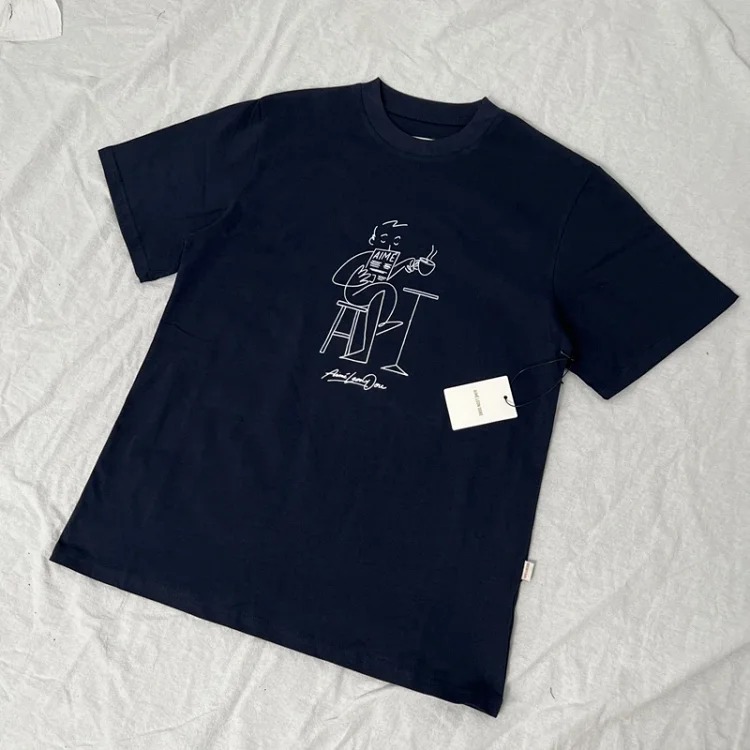 Abstract color block print summer loose casual short-sleeved T-shirt for men and women