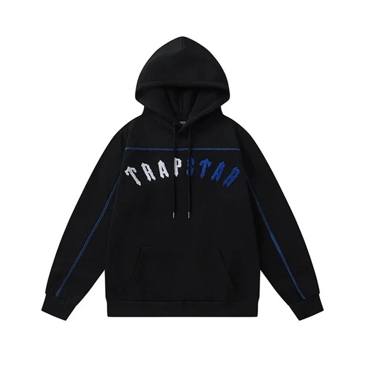 Gradient letter tiger head embroidery hooded sweatshirt + long pants sports suit