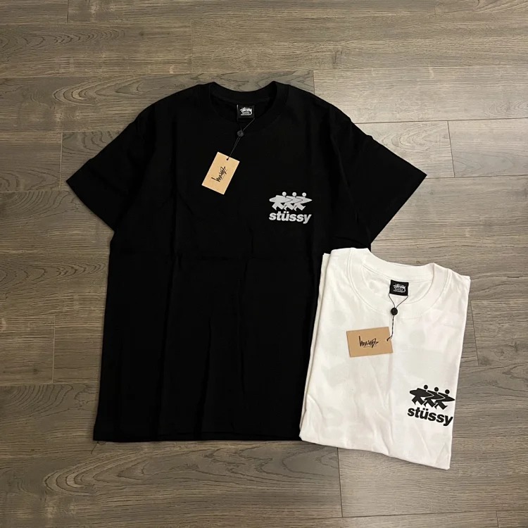 26SS STUSSY X CDG Joint Surfer Letter Logo Print Round Neck Short-sleeved T-shirt