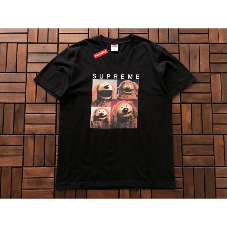 SUP letter print BOX high version short-sleeved T-shirt for men and women