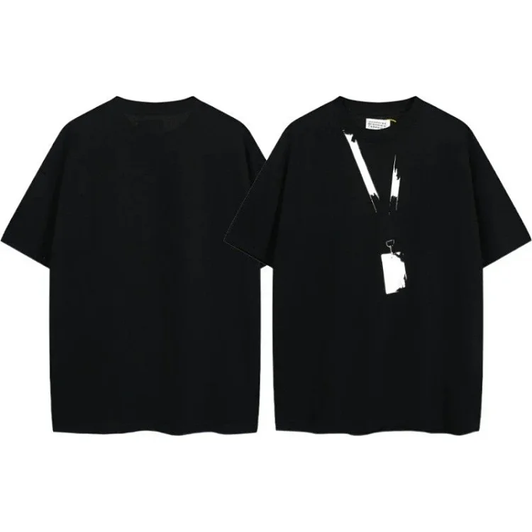 Summer loose letters MM6 embroidered label printing same style for men and women couples