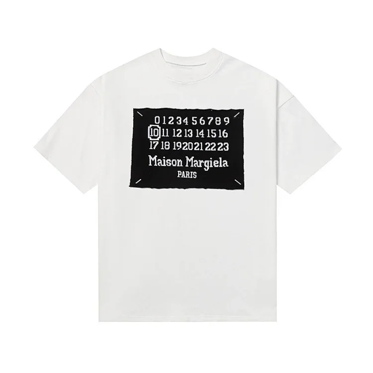 MM6 digital pattern round neck men's and women's trendy short-sleeved T-shirt series