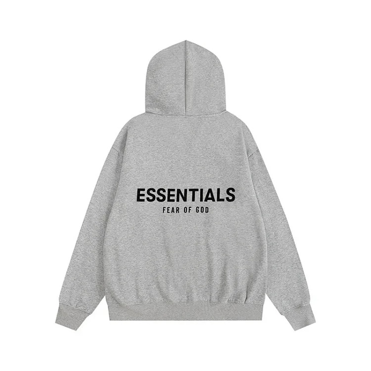 New FEAR OF GOD ESSENTIALS flocked letter men and women casual loose plus velvet hooded sweatshirt trendy