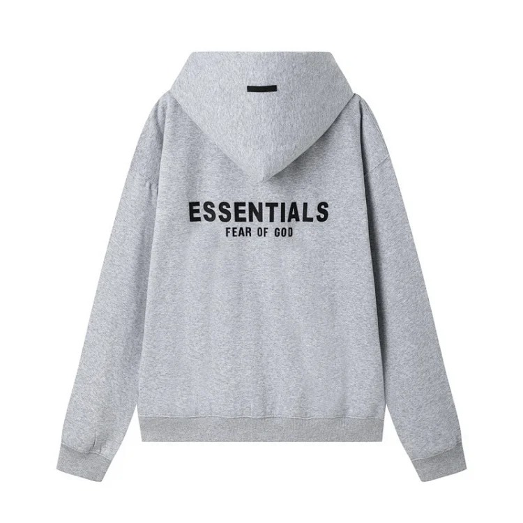 New FEAR OF GOD ESSENTIALS flocked letter men and women casual loose plus velvet hooded sweatshirt trendy