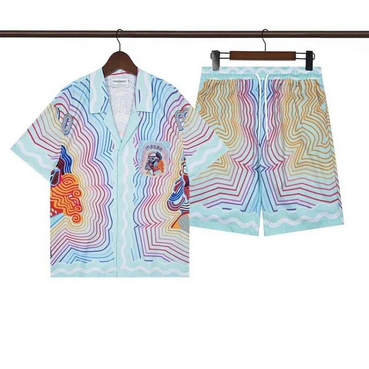 Beach flower shirt loose short sleeve shorts suit