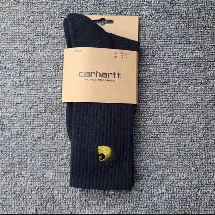 Carhartt Towel Bottom Gold Label Embroidery Simple Workwear Style Skateboard Sports Socks