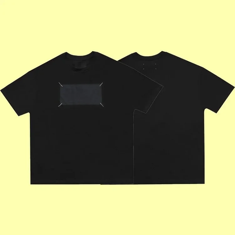 Summer loose letters MM6 embroidered label printing same style for men and women couples