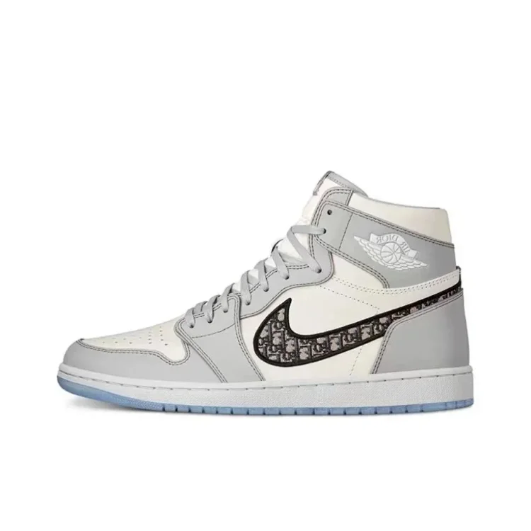 Nike Dior Joint Aj1DiorxAir Jordan1 Retro LowOG "Grey" AJ1 Jordan Generation Dior and Sneakers