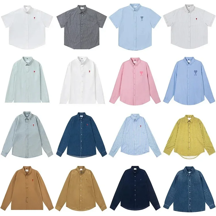 Love embroidered cotton shirt for men and women