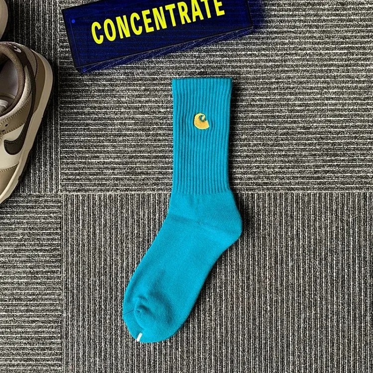 Carhartt Towel Bottom Gold Label Embroidery Simple Workwear Style Skateboard Sports Socks