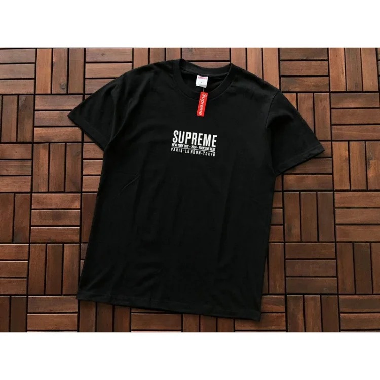 SUP letter print BOX high version short-sleeved T-shirt for men and women