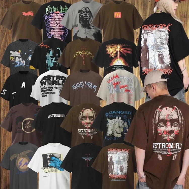 TRAVIS SCOTT American street short-sleeved 24ss new album peripheral VINTAGE niche trendy brand retro T-shirt