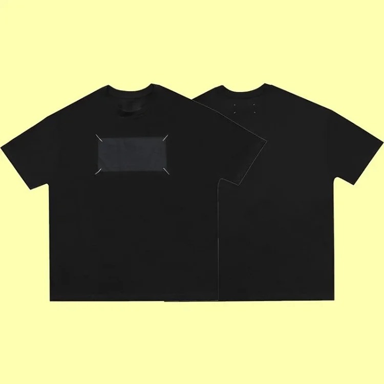 Summer loose letters MM6 embroidered label printing same style for men and women couples