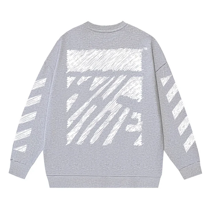 OW arrow oil painting simple printed pullover terry style