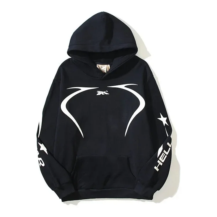 Fear of God Hello Series Fog High Street Washed and Distressed Heavy Worker Head Print Casual Sweatshirt Couple Wear Hoodie