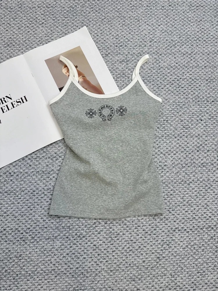 Vest Slim Summer Slim Version Pure Desire Sling Print Contrast Color Correct