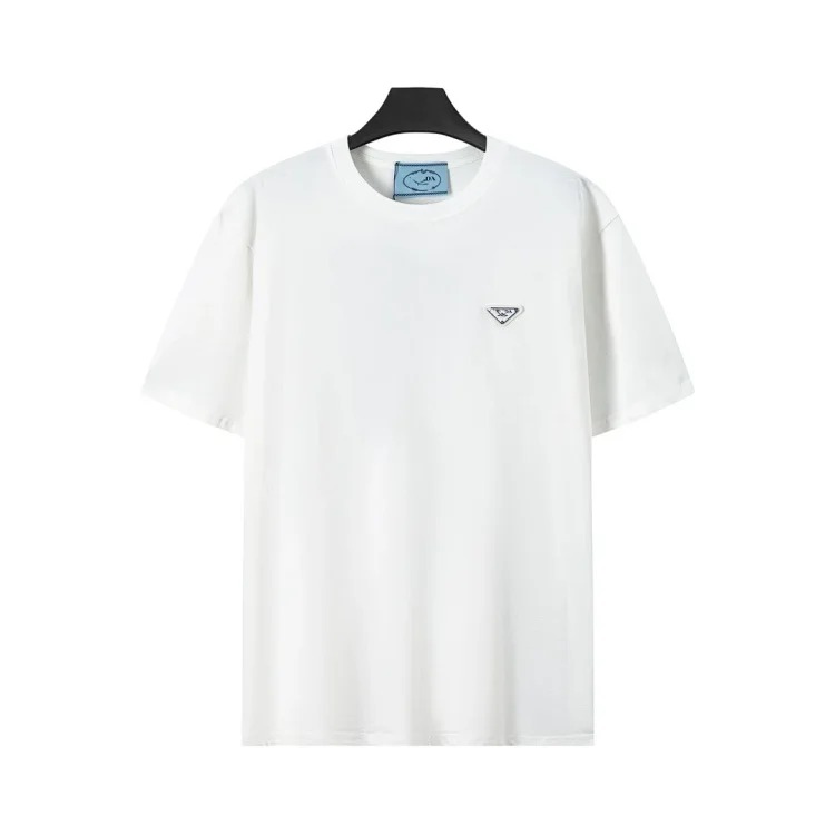 Metal triangle logo series style P short-sleeved T-shirts for men and women
