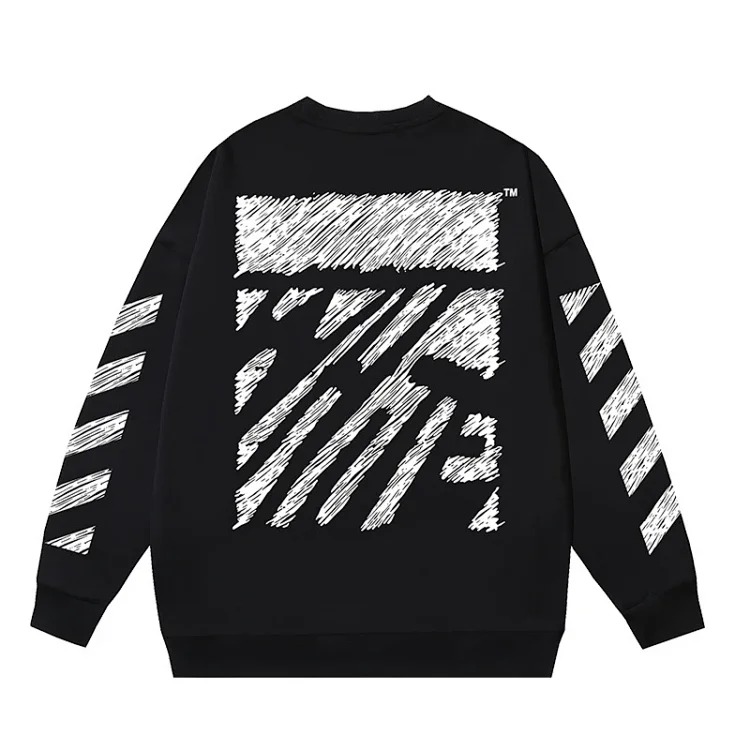 OW arrow oil painting simple printed pullover terry style