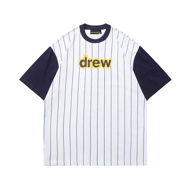 DREW HUOSE Summer classic Justin Bieber matching smiley face pattern round neck versatile T-shirt for couples