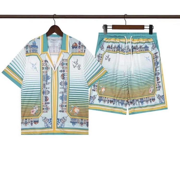 Beach flower shirt loose short sleeve shorts suit