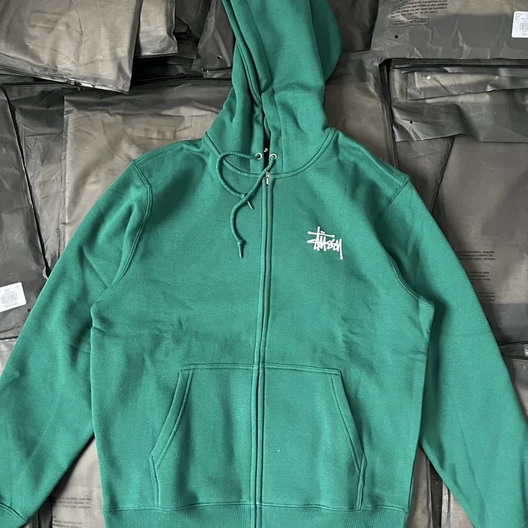 Made in Stussy Logo Letter Classic Series Pattern Printed Zipper Sweatshirt Hoodie Stussy