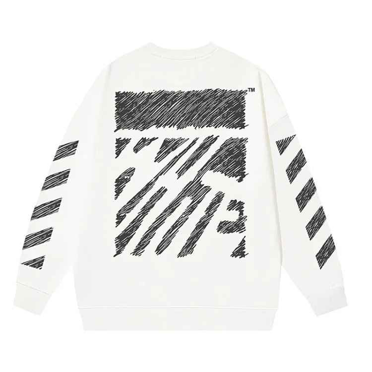 OW arrow oil painting simple printed pullover terry style
