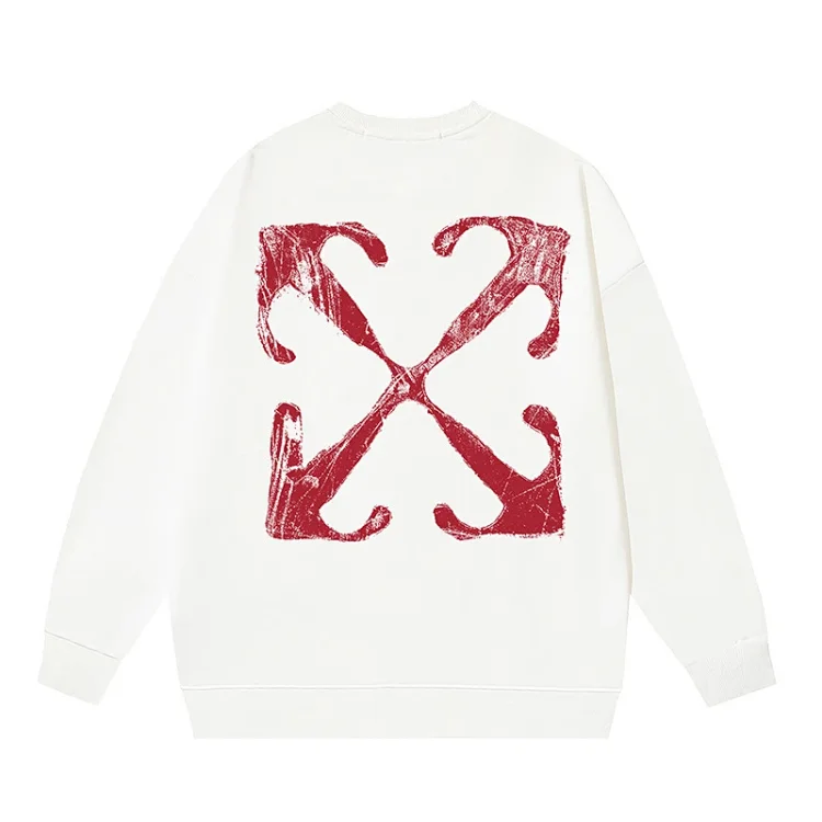 OW arrow oil painting simple printed pullover terry style