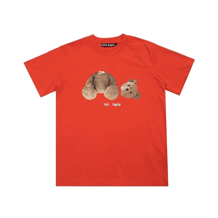 PA palm letter print round neck short-sleeved loose T-shirt