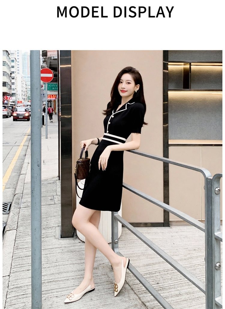 Skirt Summer Ice Silk Knitted French Dress
