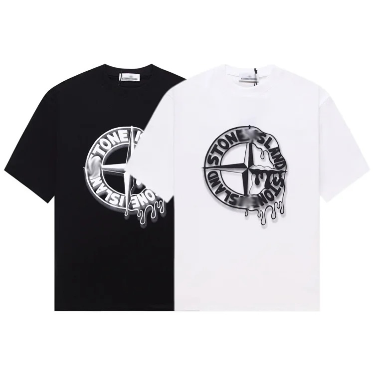 Shitongdao casual short-sleeved T-shirt printed loose round neck same style for men and women
