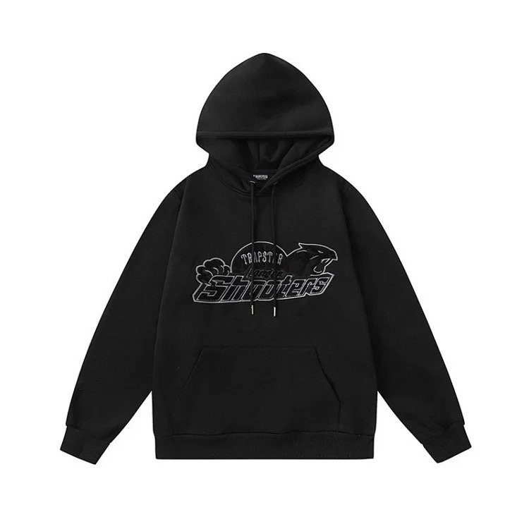 Gradient letter tiger head embroidery hooded sweatshirt + long pants sports suit
