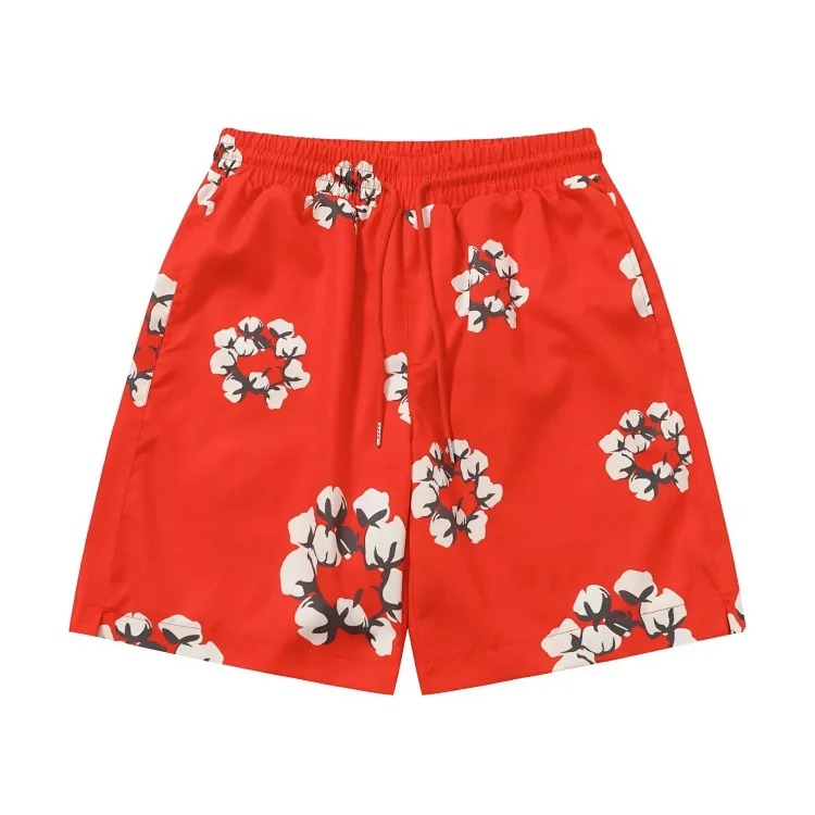 D.T kapok all-over printed short-sleeved loose T-shirt men's and women's shorts suit