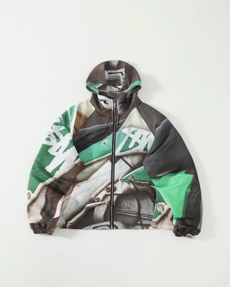 Stussy SS25 BEACH SHELL BAJA PRINT Zipper Jacket