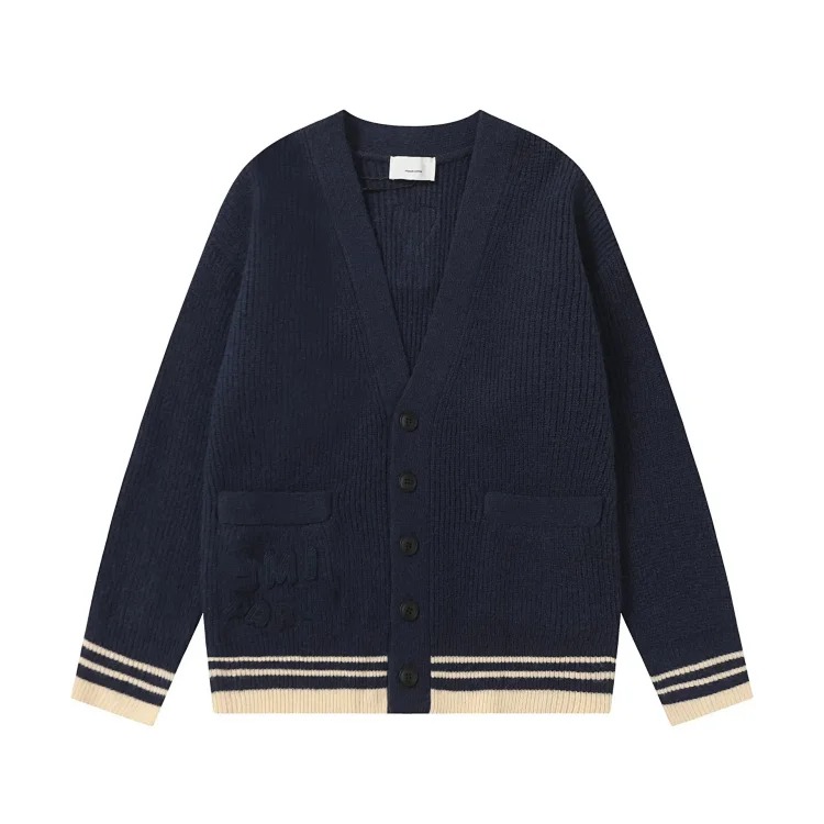 Love embroidered knitted sweater casual loose and versatile couple style