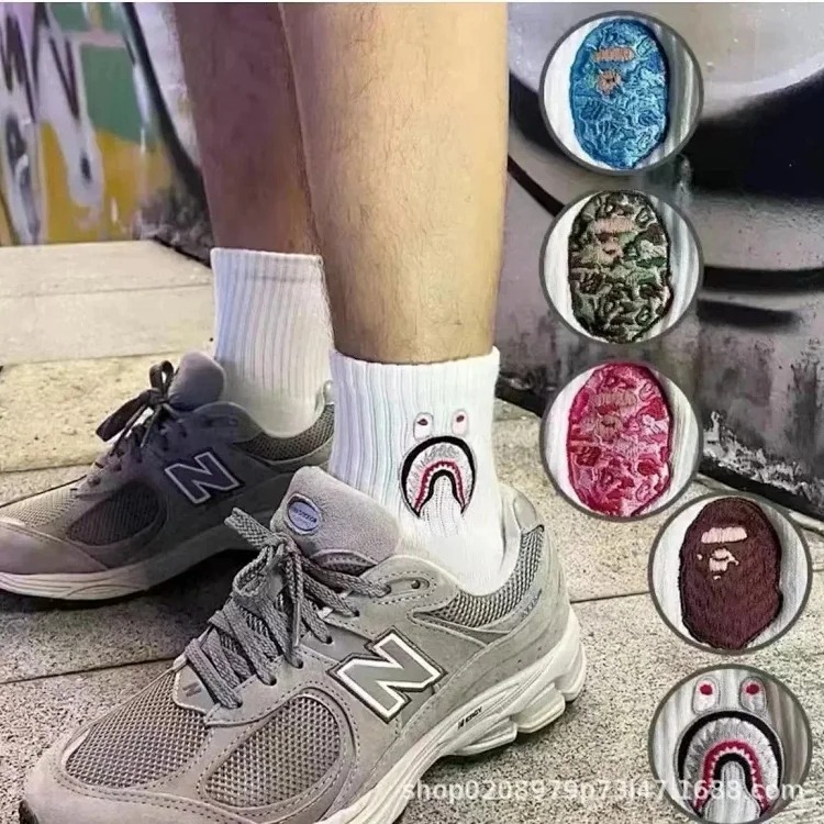 Towel Socks Japanese Trendy Socks High-tube Cotton Socks Sweat-absorbent White Socks Solid Color