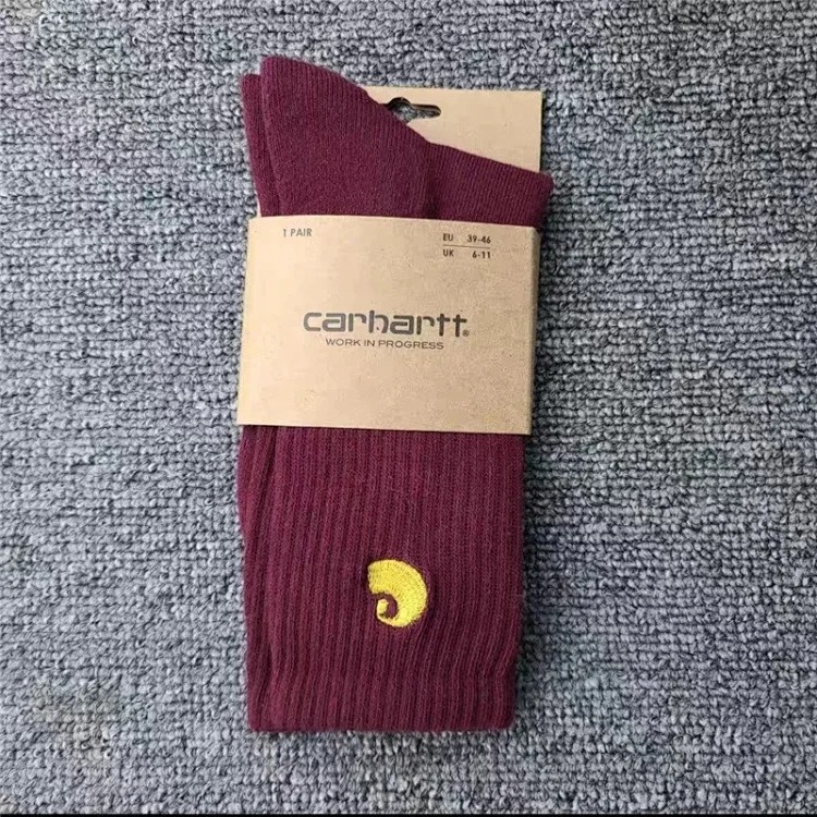 Carhartt Towel Bottom Gold Label Embroidery Simple Workwear Style Skateboard Sports Socks