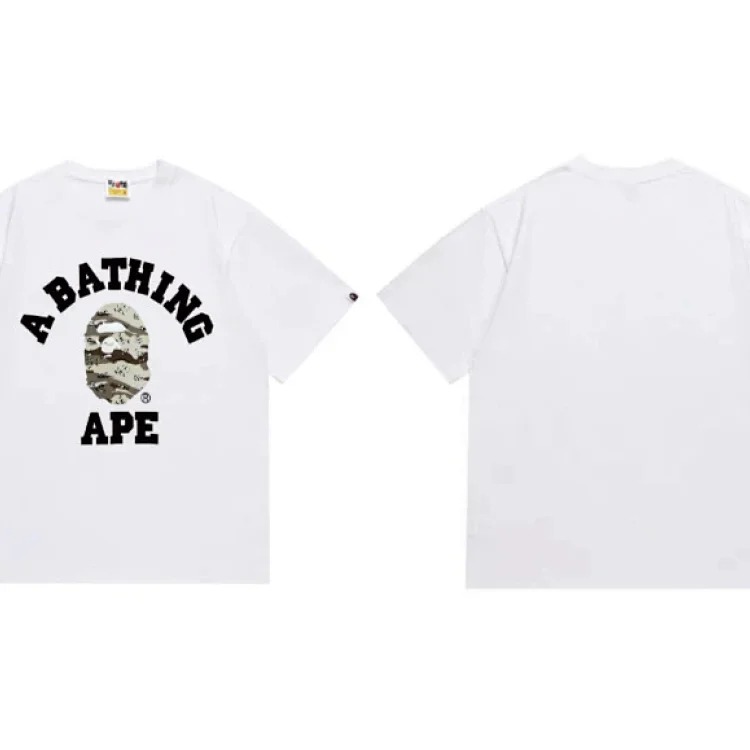 Ape head little monkey camouflage men's and women's short-sleeved round neck T-shirt for men