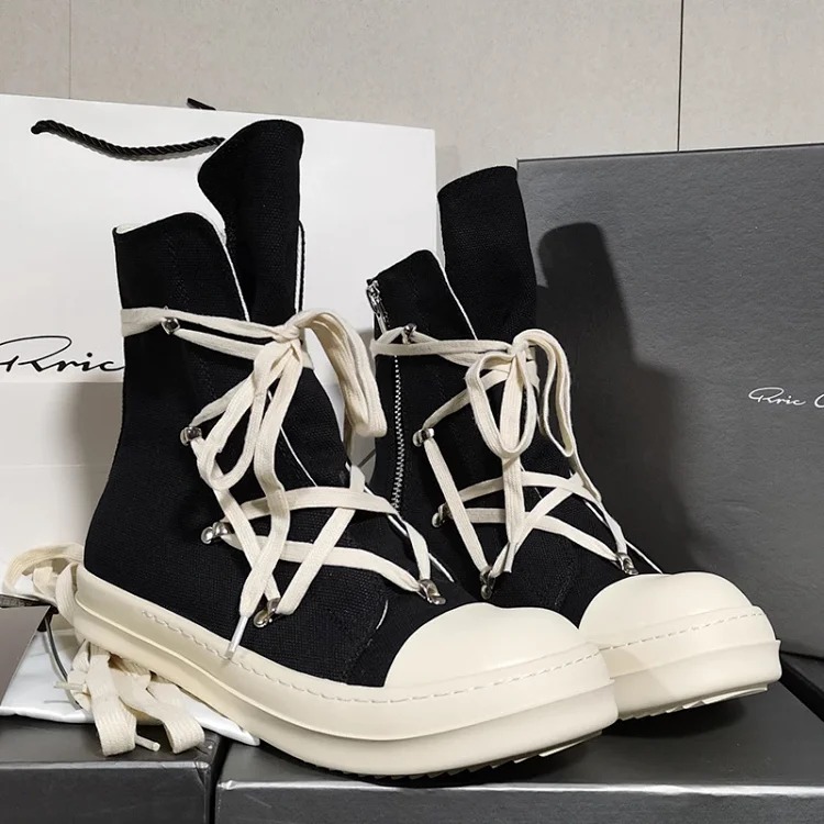 Cloth Shoes, Sneakers, White High-top Men's Five-pointed Star Canvas Shoes, Summer Thick-soled Casual