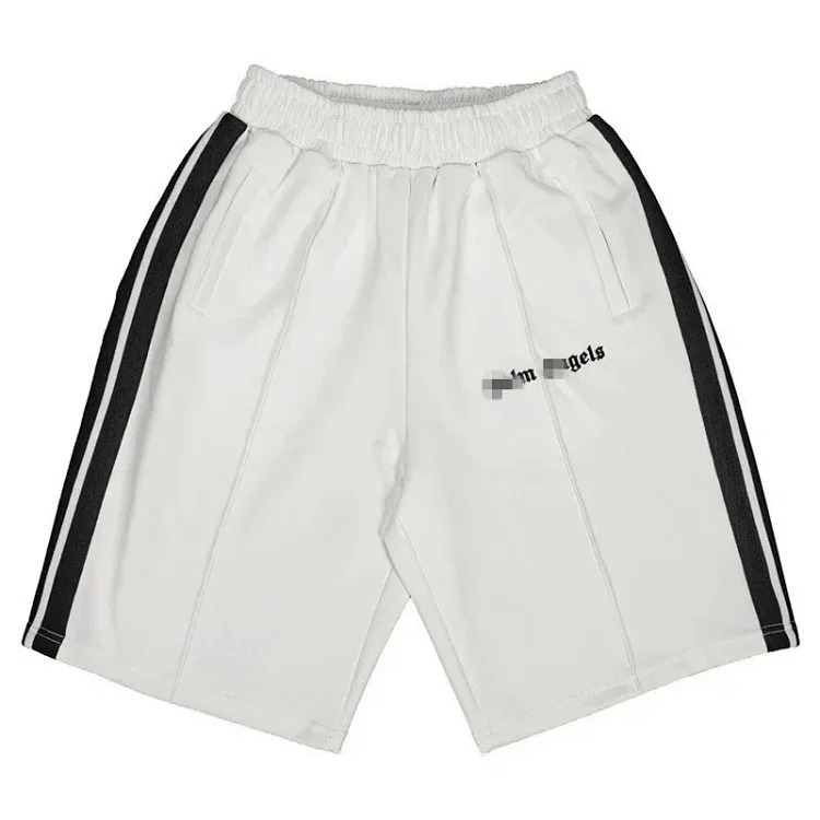 Casual side striped shorts elastic waist men's and women's sports quarter pants