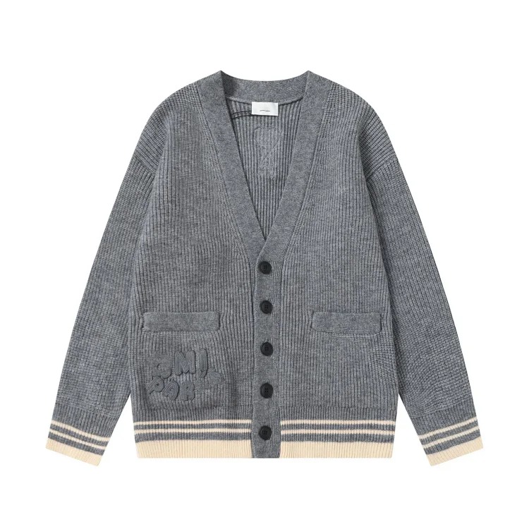 Love embroidered knitted sweater casual loose and versatile couple style