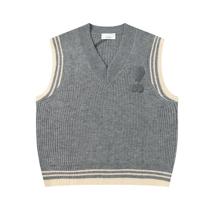Love embroidered knitted sweater casual loose and versatile couple style