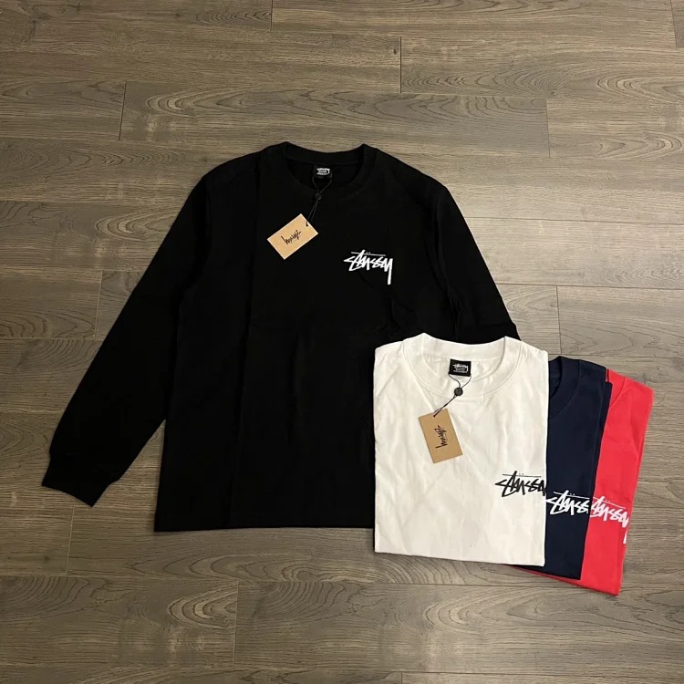 25SS Stussy Dice Limited Logo Print Round Neck Long Sleeve T-shirt Stussy