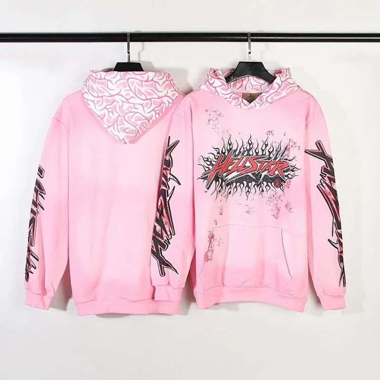 Fear of God Hello Series Fog High Street Washed and Distressed Heavy Worker Head Print Casual Sweatshirt Couple Wear Hoodie