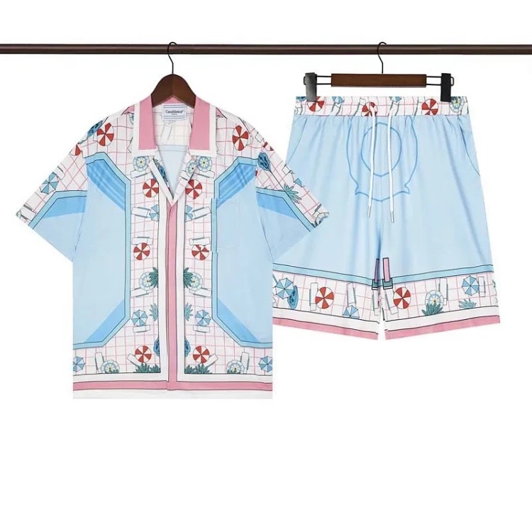 Beach flower shirt loose short sleeve shorts suit