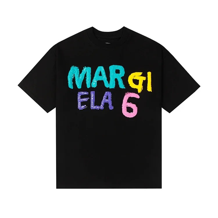MM6 digital pattern round neck men's and women's trendy short-sleeved T-shirt series