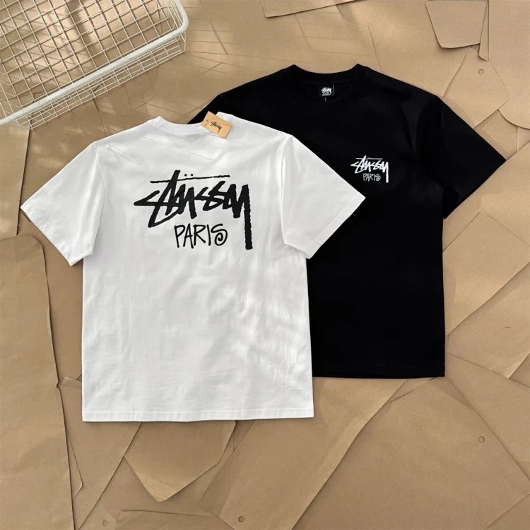 25SS Stussy City Limited Series Paris Paris City Limited Printed Short-sleeved T-shirt
