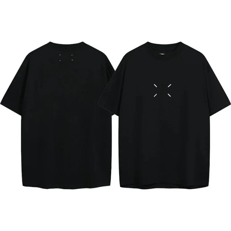 Summer loose letters MM6 embroidered label printing same style for men and women couples