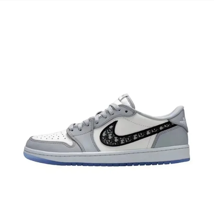 Nike Dior Joint Aj1DiorxAir Jordan1 Retro LowOG "Grey" AJ1 Jordan Generation Dior and Sneakers