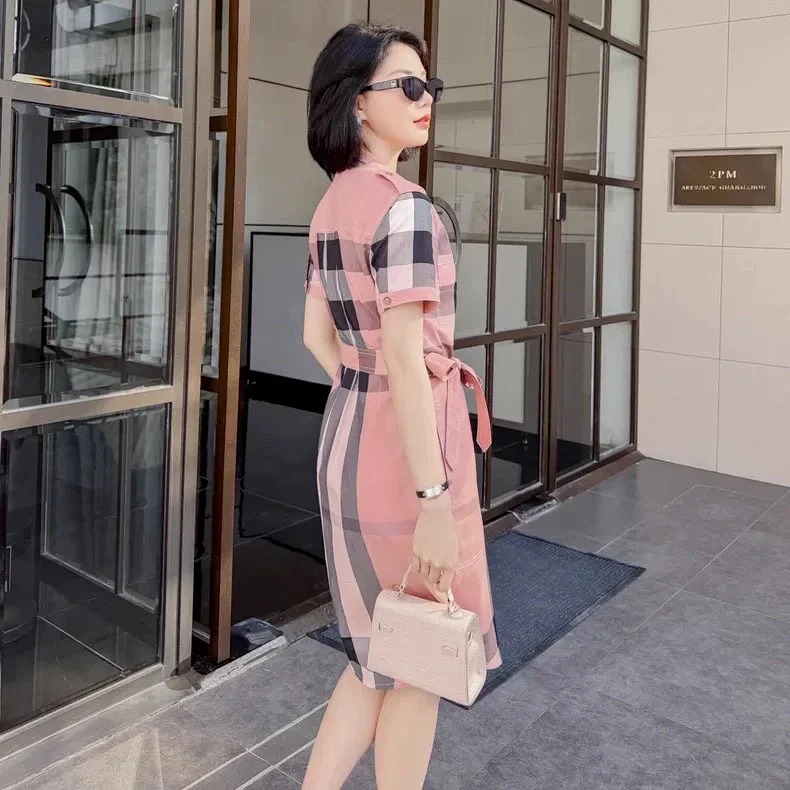 Burberry British Style Casual Mid Length Shirt Skirt with Floral Patterns